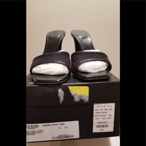 Authentic Gucci black mules size 8.5